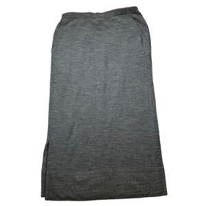 Icebreaker Women's Fleece Merino Wool Midi Skirt Size S Gray Slits Pockets